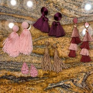 FIVE pairs of pink hue Sugar Fix earrings